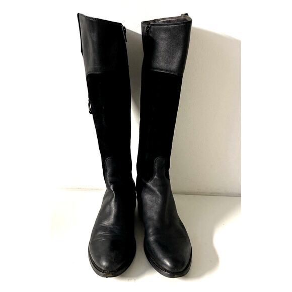 AGL Attilio Giusti Leombruni Tall Boot Leather Suede Black Round Toe Fla… - Picture 3 of 7